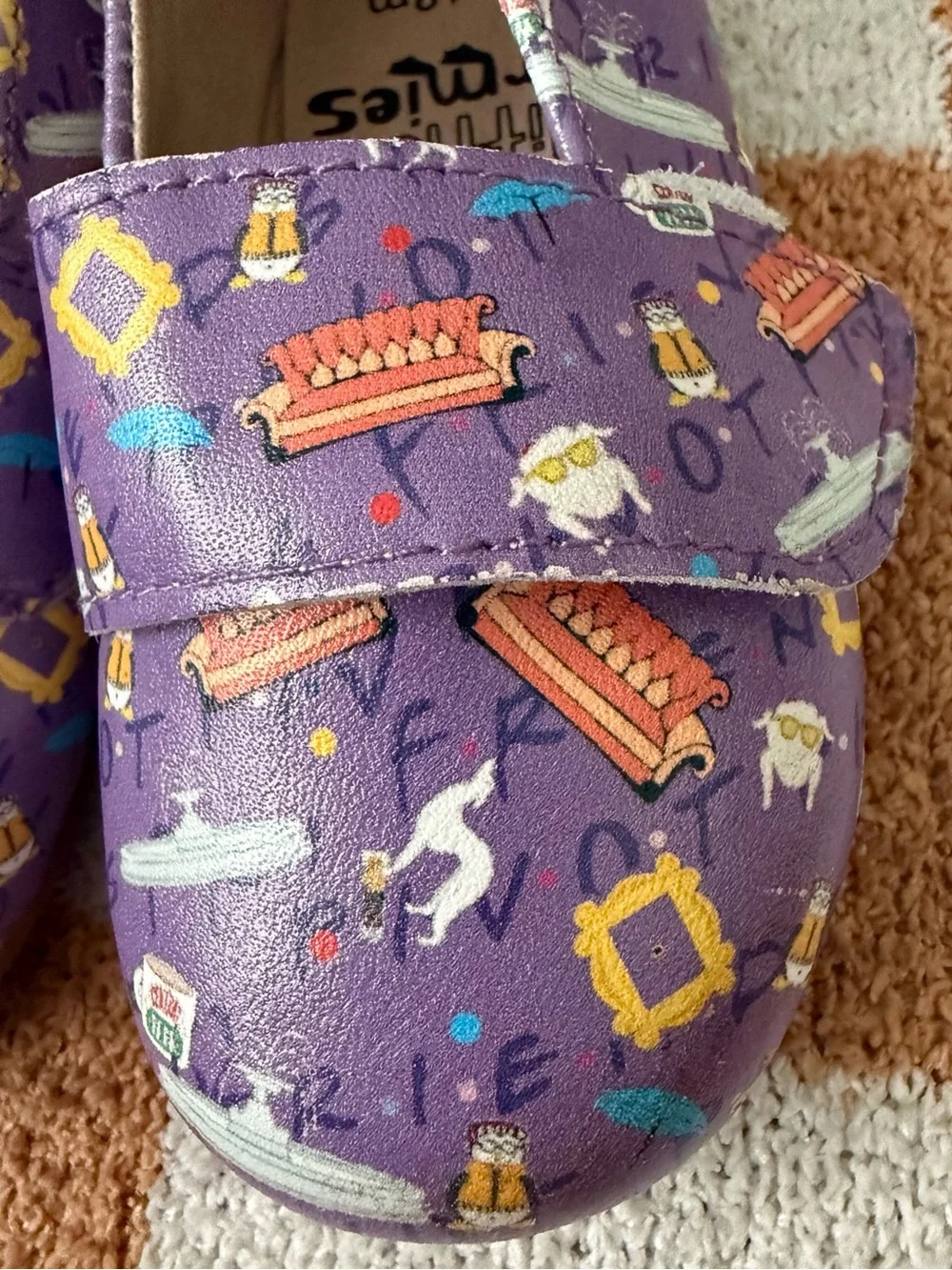 Toddler Girls Friends Themed Velcro Strap Flats